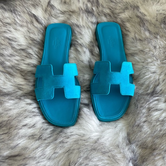 Bleu Vif SUEDE Oran Sandals 36.5 - Picture 8 of 8